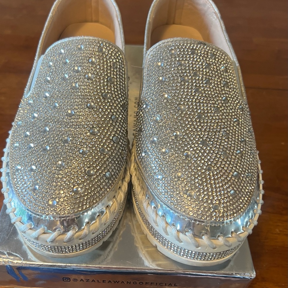 Azalea Wang Silver Embellished Women's Shoes